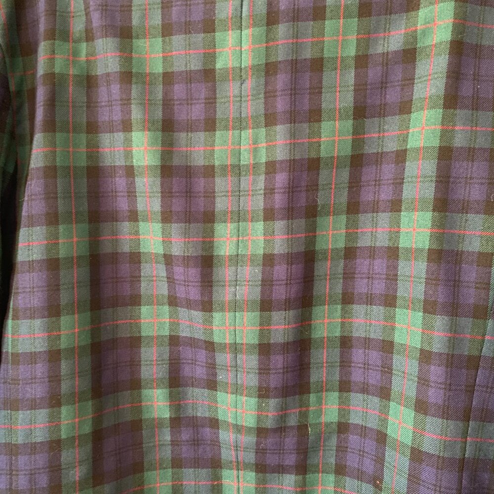 Vintage Jantzen Green/ Blue Plaid Oversized Wool Blend Blazer‎ Size Large - Picture 4 of 4